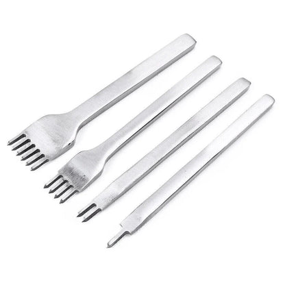 Set of 4 Leather Craft Hole Chisel Tools 3MM, 4MM, 5MM, 6MM