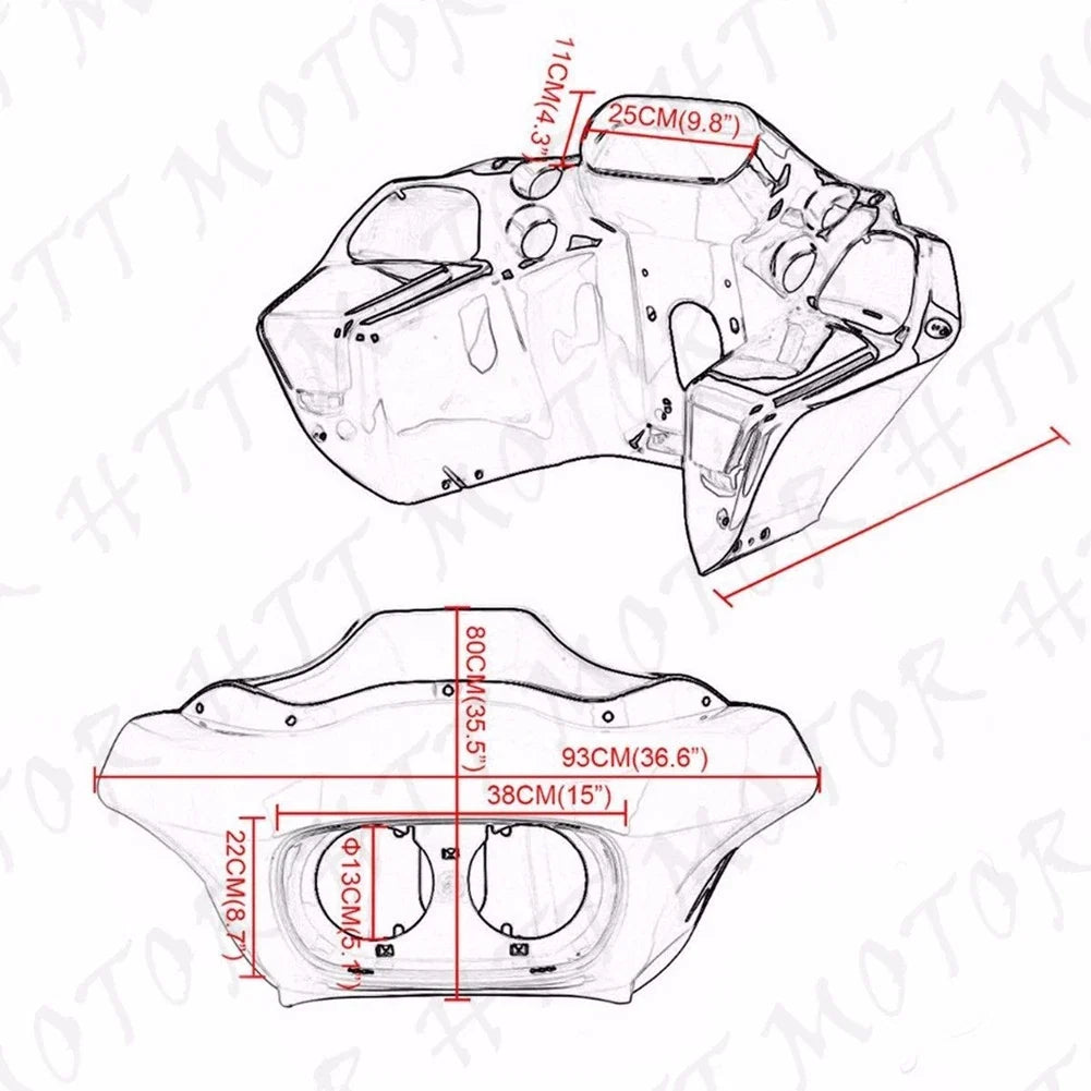 Batwing Upper Fairing Cowl for Harley Road Glide 1998-2013