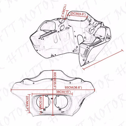 Batwing Upper Fairing Cowl for Harley Road Glide 1998-2013