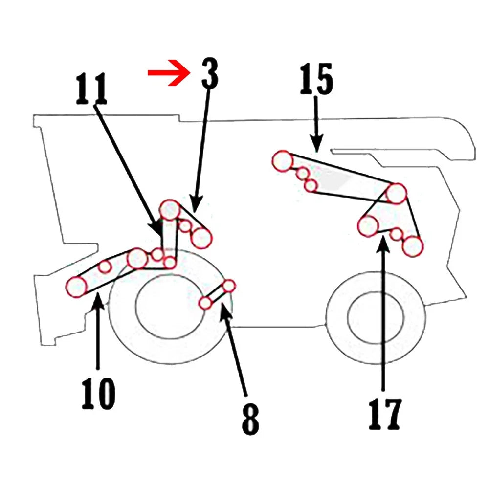 Overshot Beater Drive Belt for John Deere 9650 (H165708, 740-1170 RPM)