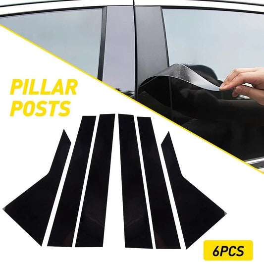 6x Black Pillar Post Covers for Hyundai Genesis G80 (2015–2022) Sedan