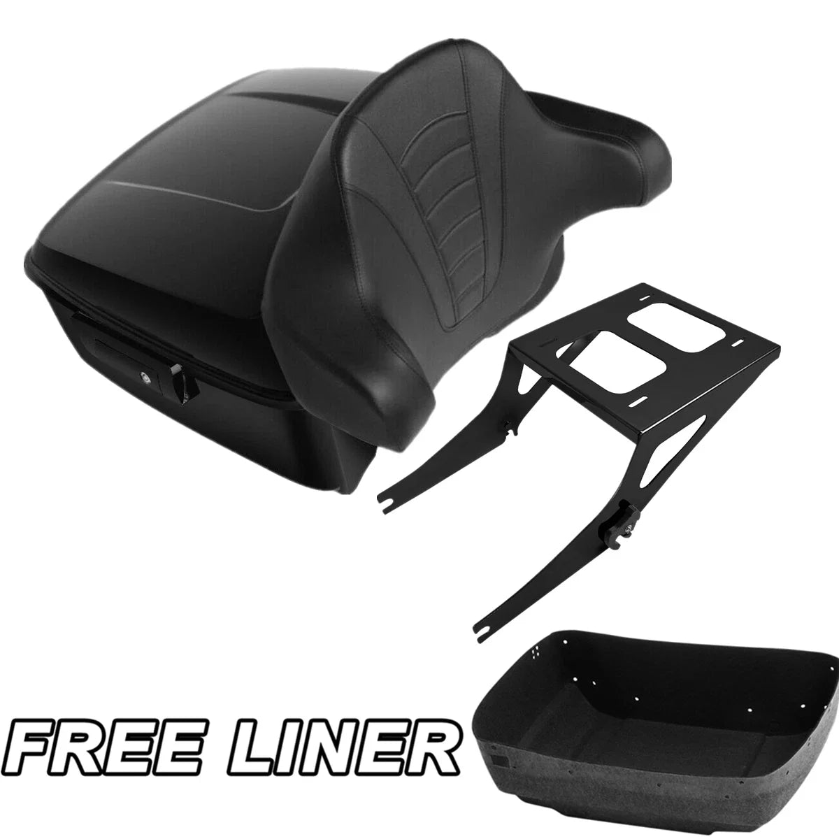 Trunk Backrest Pad Mount Rack for 2008-2016 Harley Fat Boy