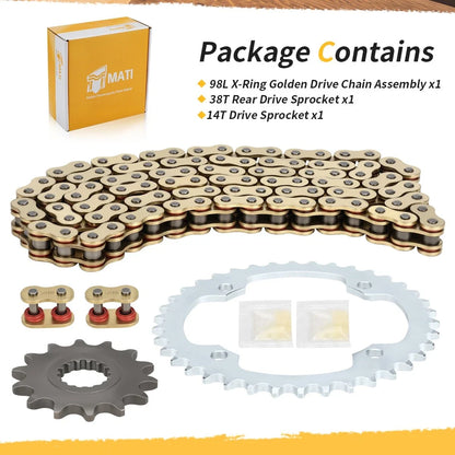 X-Ring Chain and Sprocket Set for Yamaha Raptor 700 YFM700 (2006-2024)