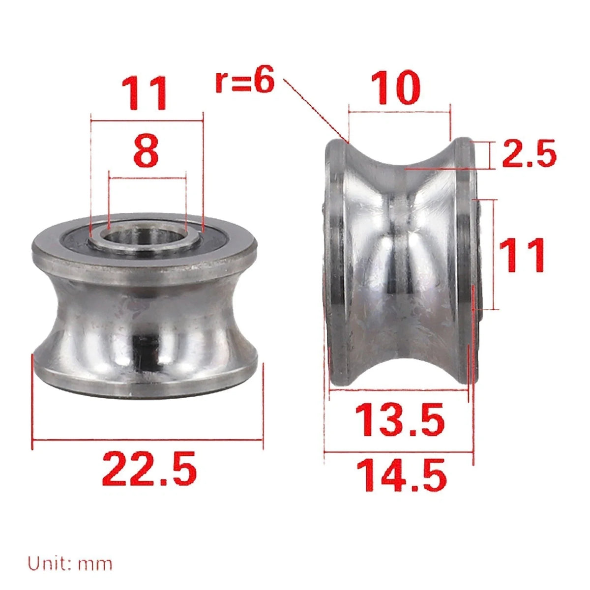 Track Pulley Sliding Rollers Bearing 22mm for Industrial Use (U22 T22)