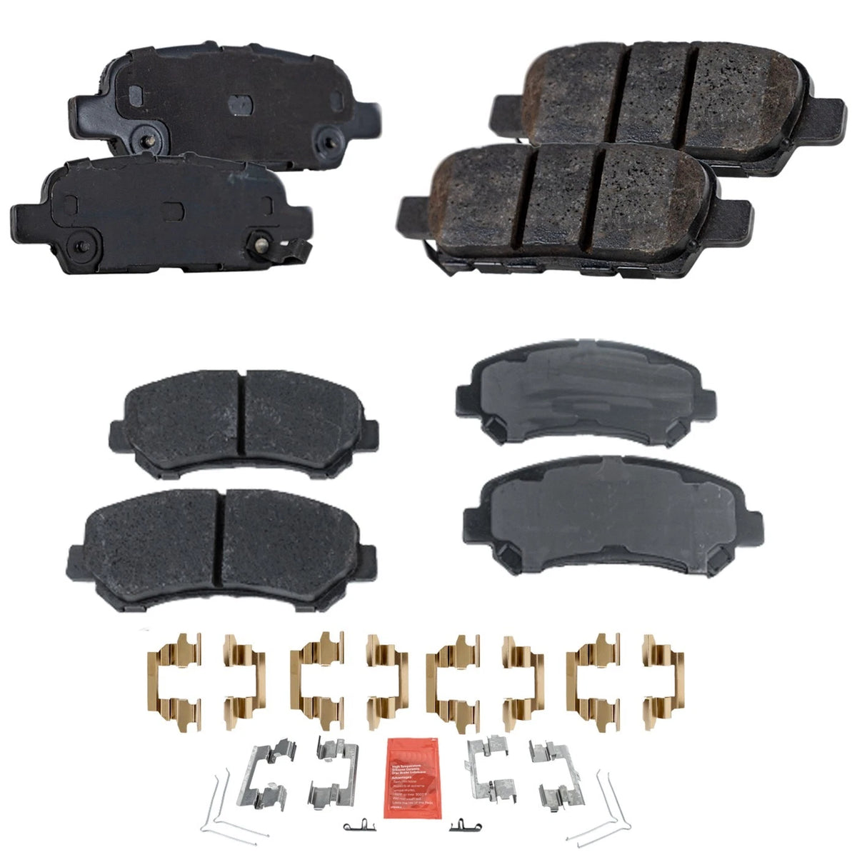 Set of 4 Front & Rear Brake Pads for Nissan Maxima Juke (2014–2017)