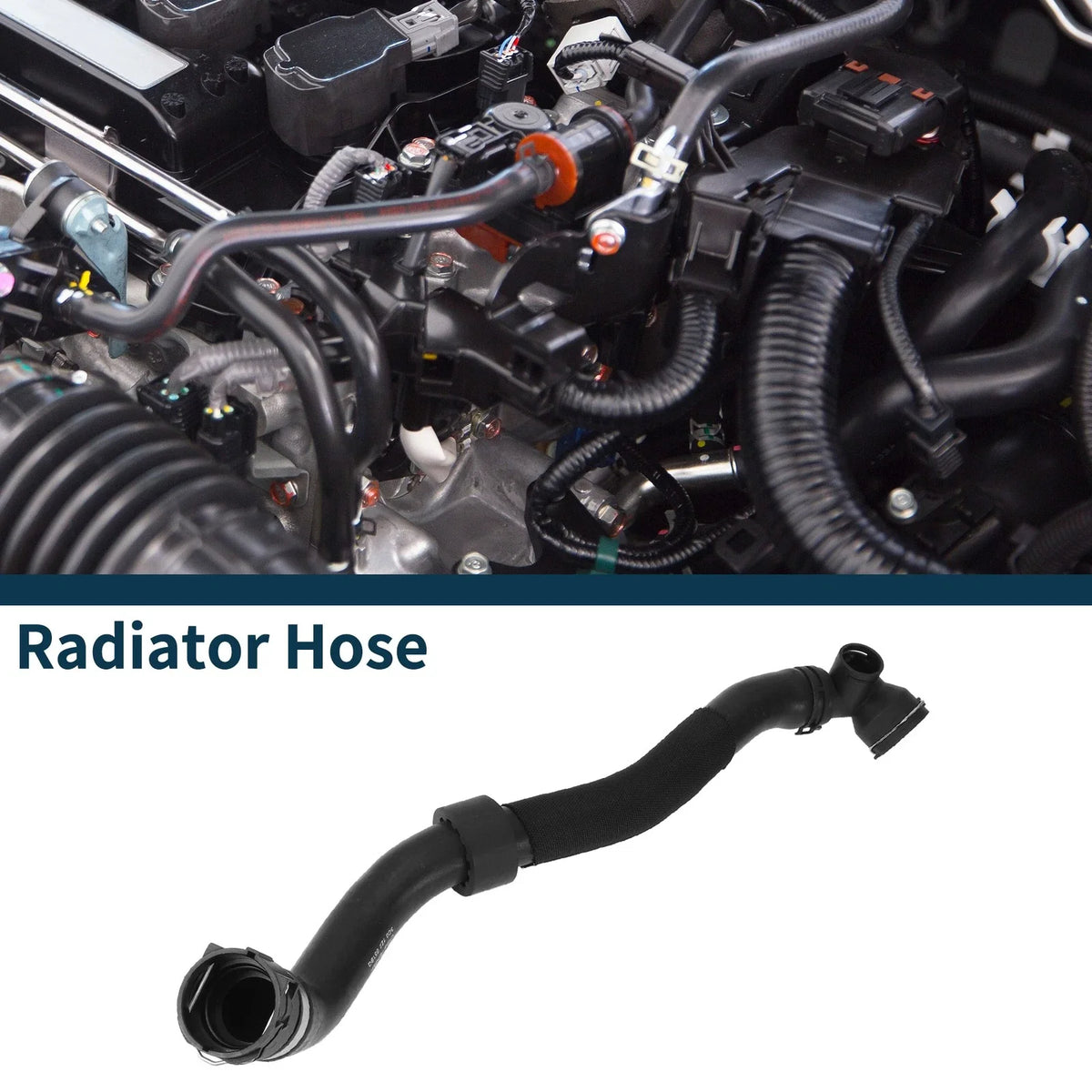 Radiator Hose for Volkswagen CC 2.0L (2009–2017) Rubber Black