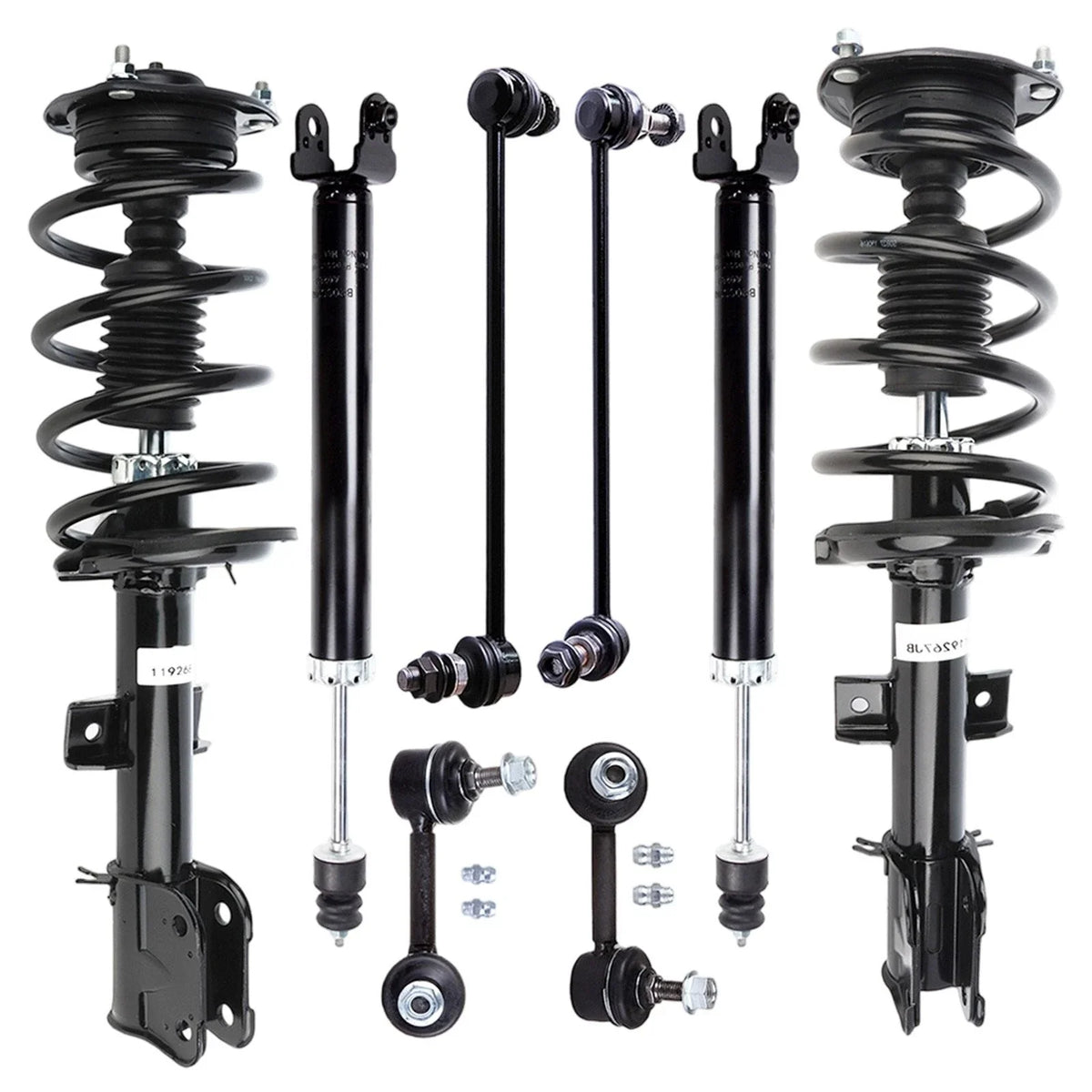 2 Complete Struts + 2 Shocks + 4 Sway Bars for Nissan Maxima (2009–2014)