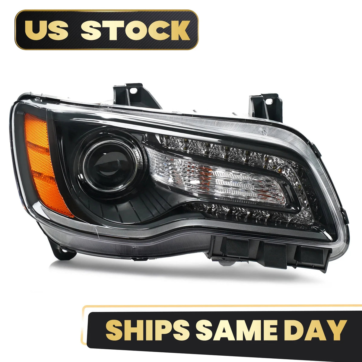HID Xenon Headlight Passenger Side for Chrysler 300 (2012–2014) AFS Black