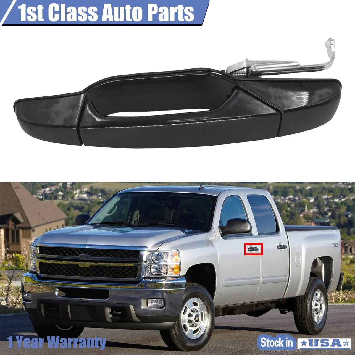 Outside Door Handle Left Driver Side for Chevrolet GMC Cadillac (2007–2013)