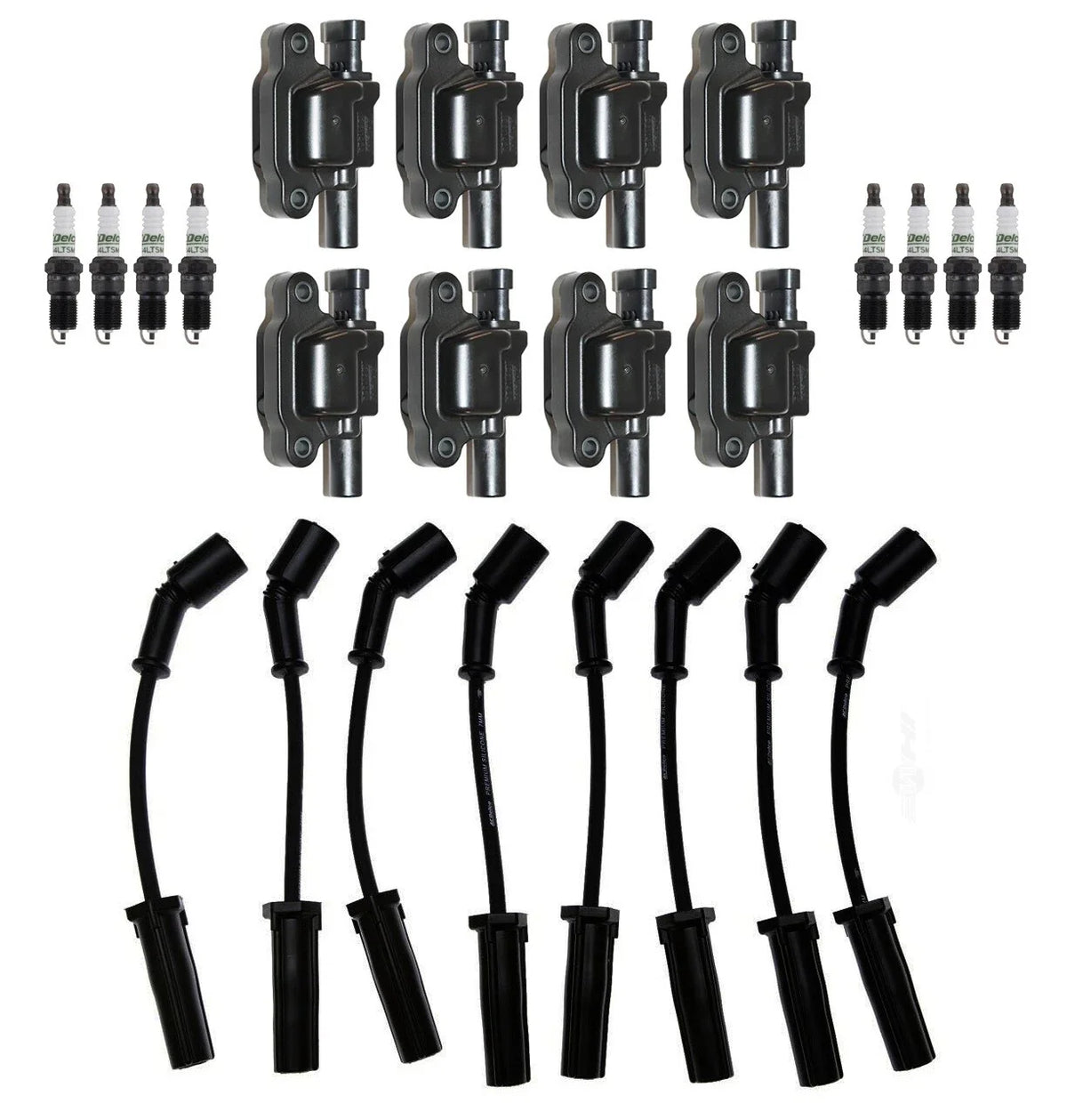 Set of 8 Ignition Wires & 8 Spark Plugs for Cadillac Chevy GMC V8