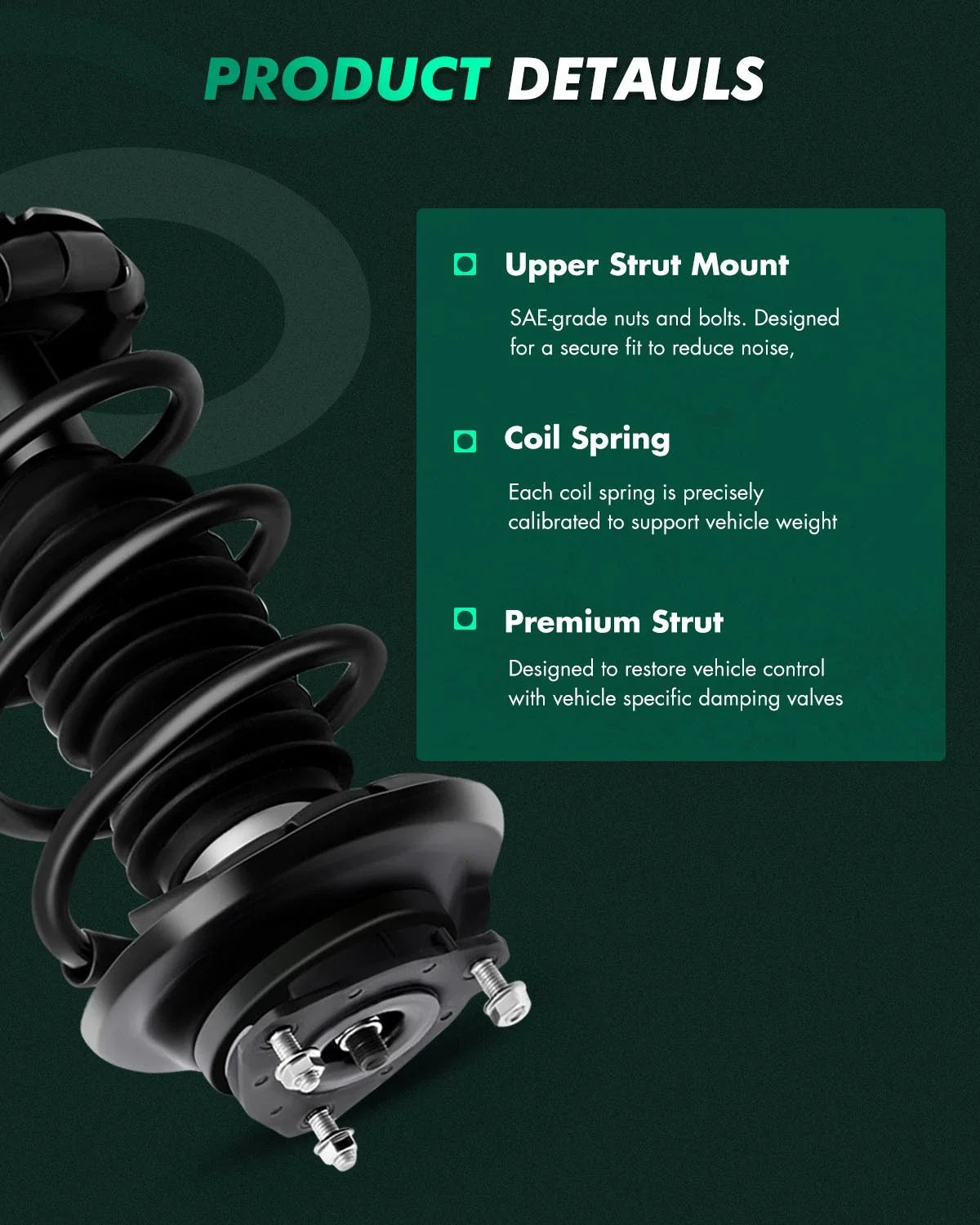 Complete Front Struts and Rear Shock Set for Ford Focus 2000–2005