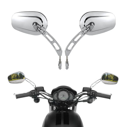 Chrome 8mm Rear View Mirrors for Harley Road King Electra Glide