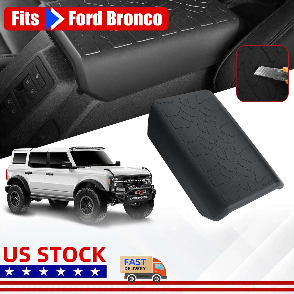 Center Console Armrest Cover for Ford Bronco (2021–2023)