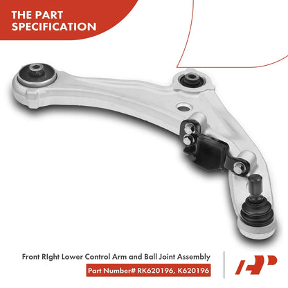 Front Control Arm Assembly & Tie Rods Set for Nissan Altima (2007-2013)
