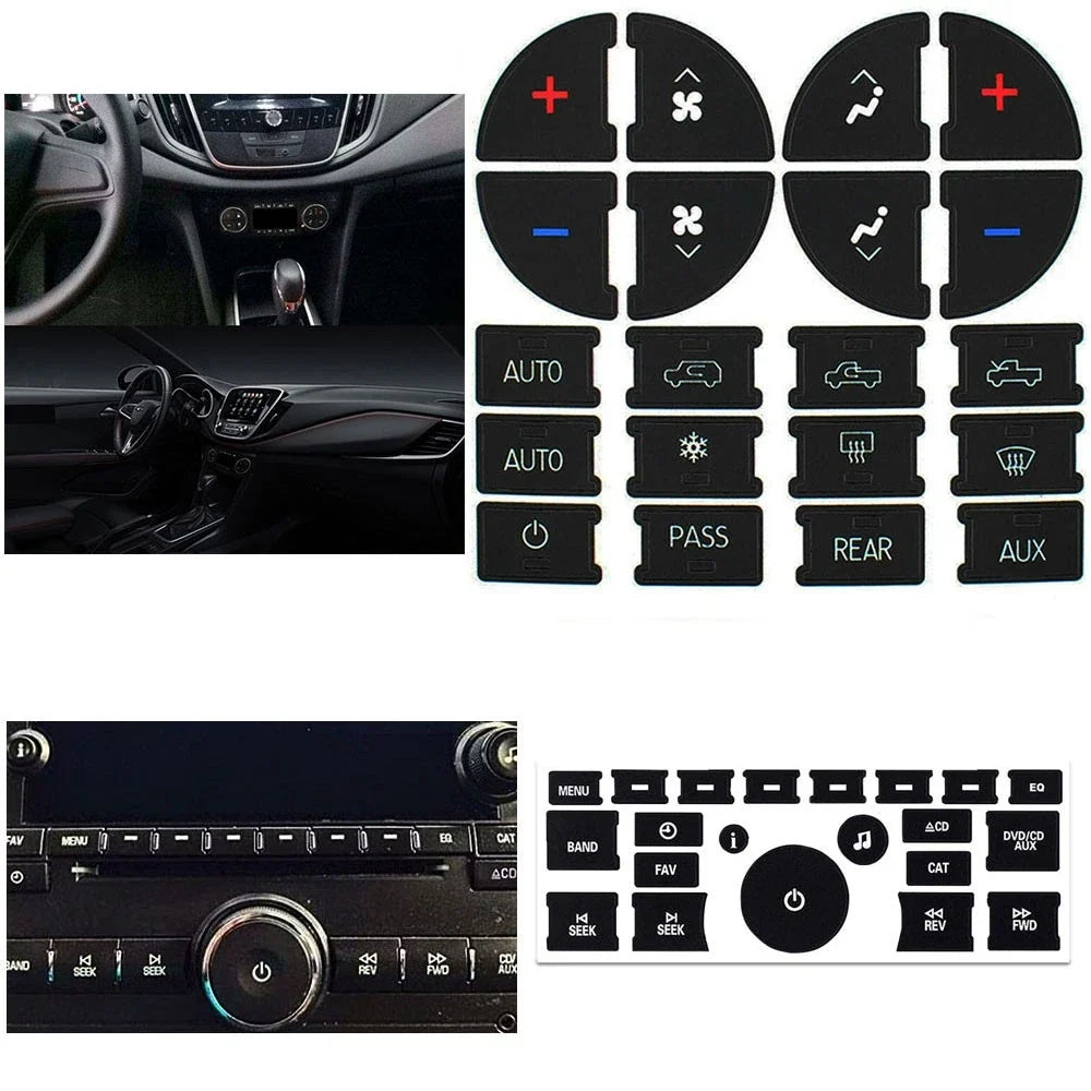 Radio & A/C Dash Button Repair Kit Decal Sticker for Chevrolet GMC Tahoe (2000–2006)