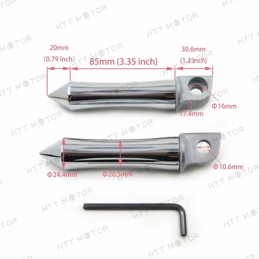 Chrome Footpegs for ZX750 Ninja (1987–1995) & ZX-9R (1994–1998)