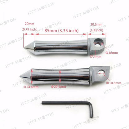 Chrome Footpegs for ZX750 Ninja (1987–1995) & ZX-9R (1994–1998)