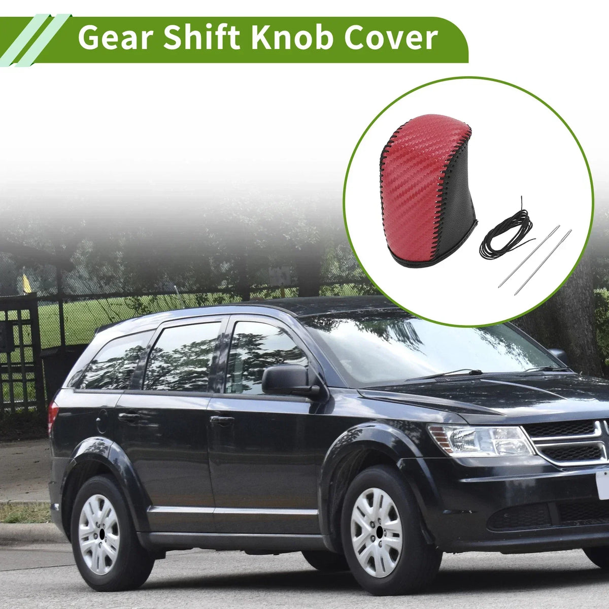 Gear Shift Knob Cover - Red Carbon Fiber for Dodge Journey 2011-2020