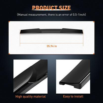 Window Roof Spoiler Lip Adjustable Glossy Black for Toyota Hilux N70 2005-2015