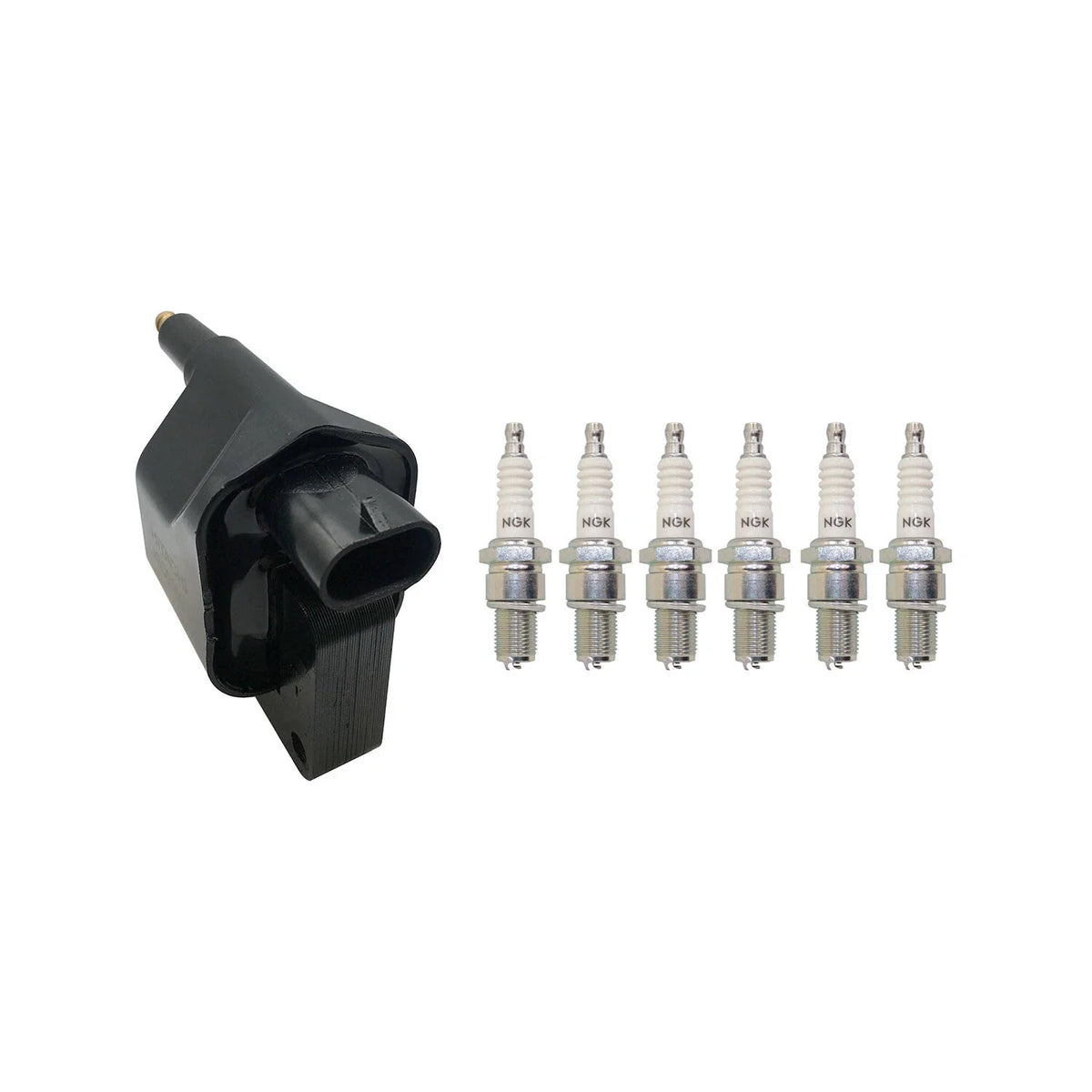 Hitachi Ignition Coil & 6 NGK Spark Plugs Kit for Ram 1500 (1994–2001)