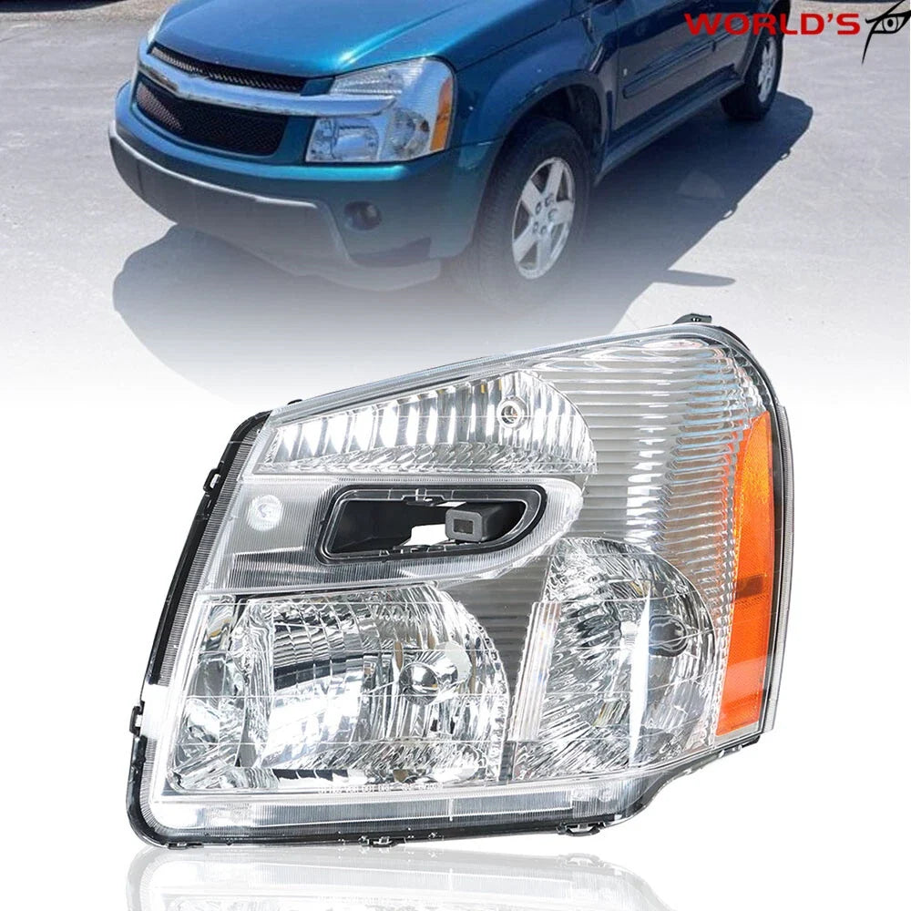 Headlight Assembly for Chevy Equinox (2005–2009) Chrome Housing Clear