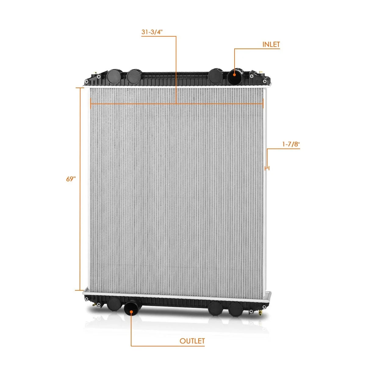 OE Style Aluminum 2-Row Radiator for Freightliner Century Class/Columbia (1996–2011)