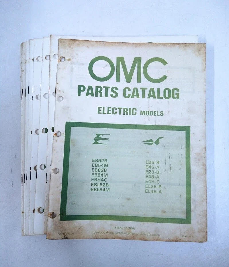 Set of 16 OMC Outboard Marine Parts Catalogs (1981)