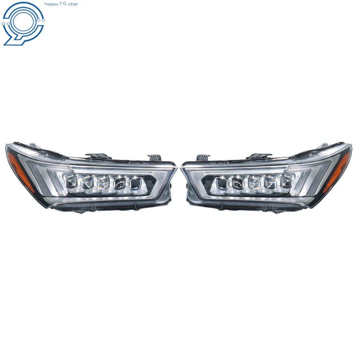 2X LED Headlights for Acura MDX (2017–2020) Chrome W/o Module