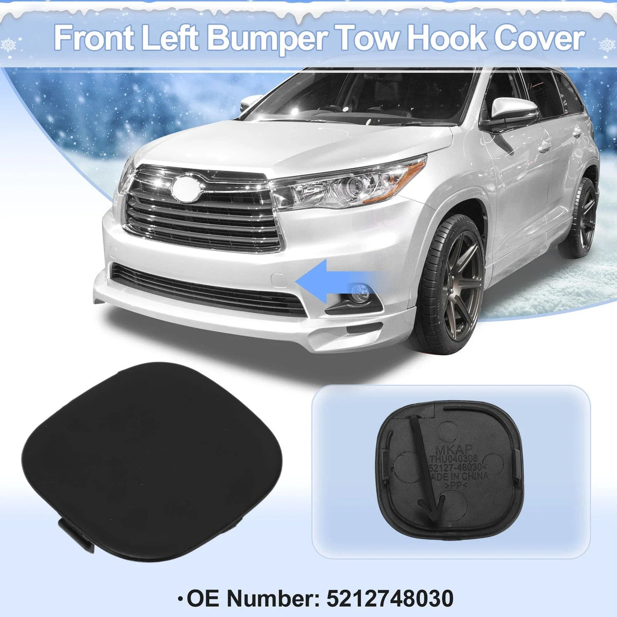Tow Hook Cover Cap for Toyota Prius C Aqua (2012–2014)