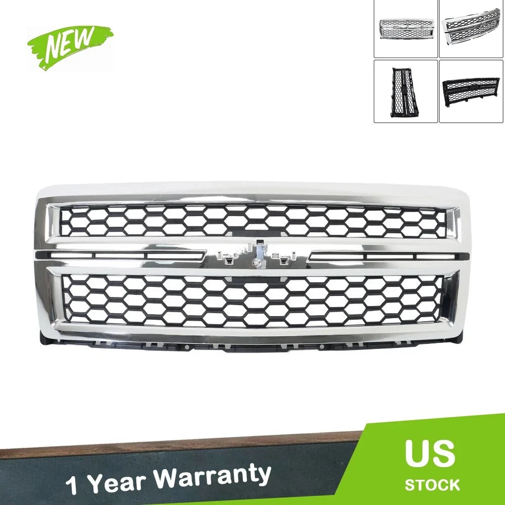 Front Bumper Grille Honeycomb for Chevrolet Silverado 1500 (2014–2015)
