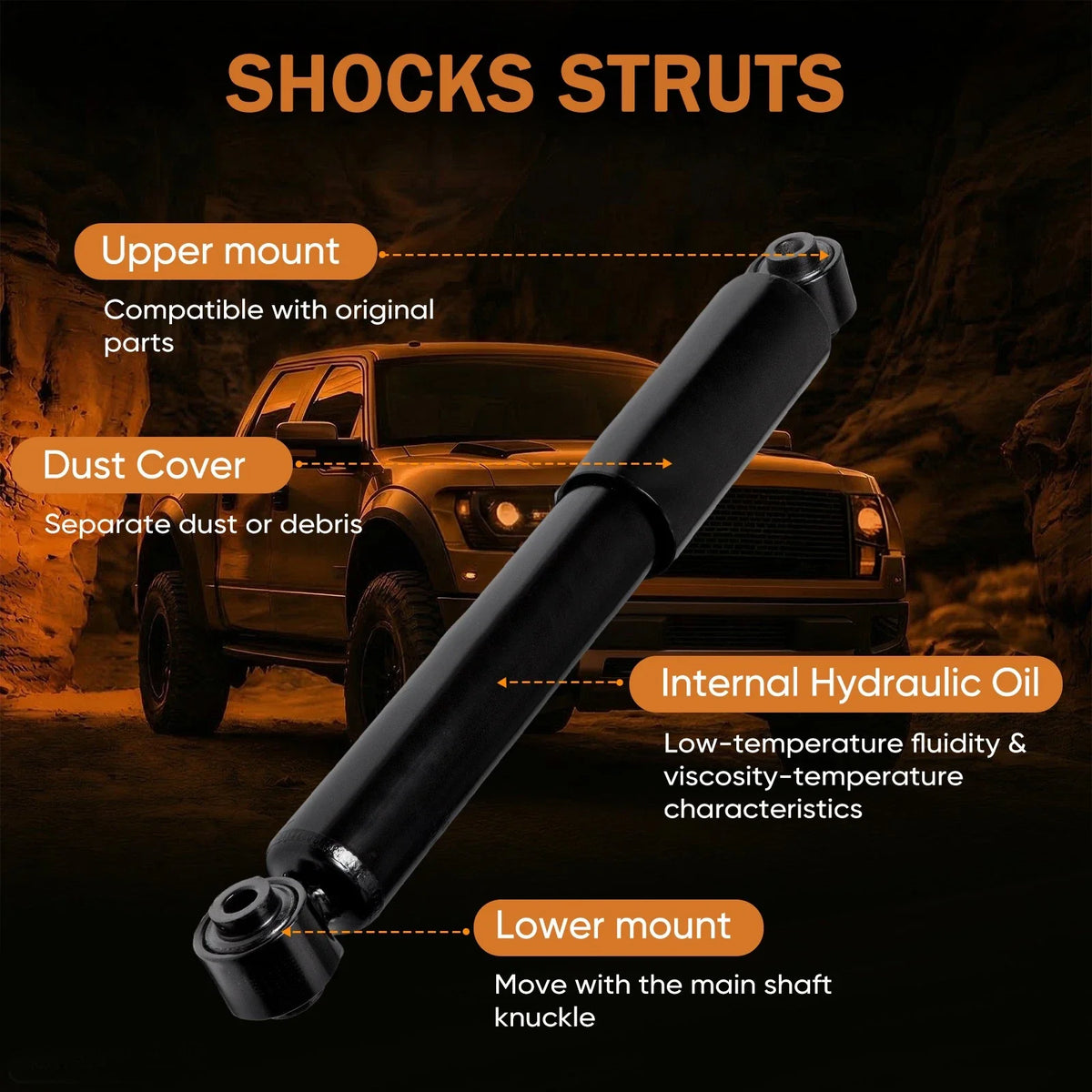 Rear Pair Shocks Struts Assemblies for Toyota RAV4 (2006–2018)