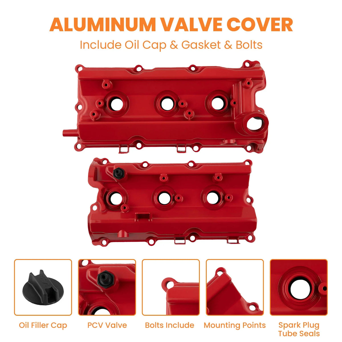 2pc Aluminum Engine Valve Covers with Gasket for Nissan 350Z (2003–2009)