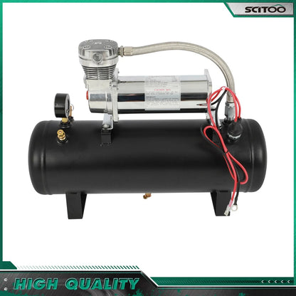 12V Compressor Train Horn System with 2.5 Gallon Air Tank