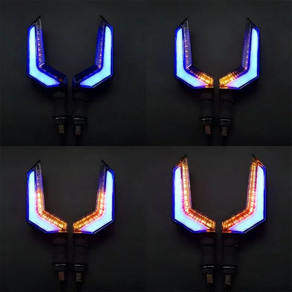 Motorcycle 12V Waterproof LED Turn Signal Lights - 2X (PY)