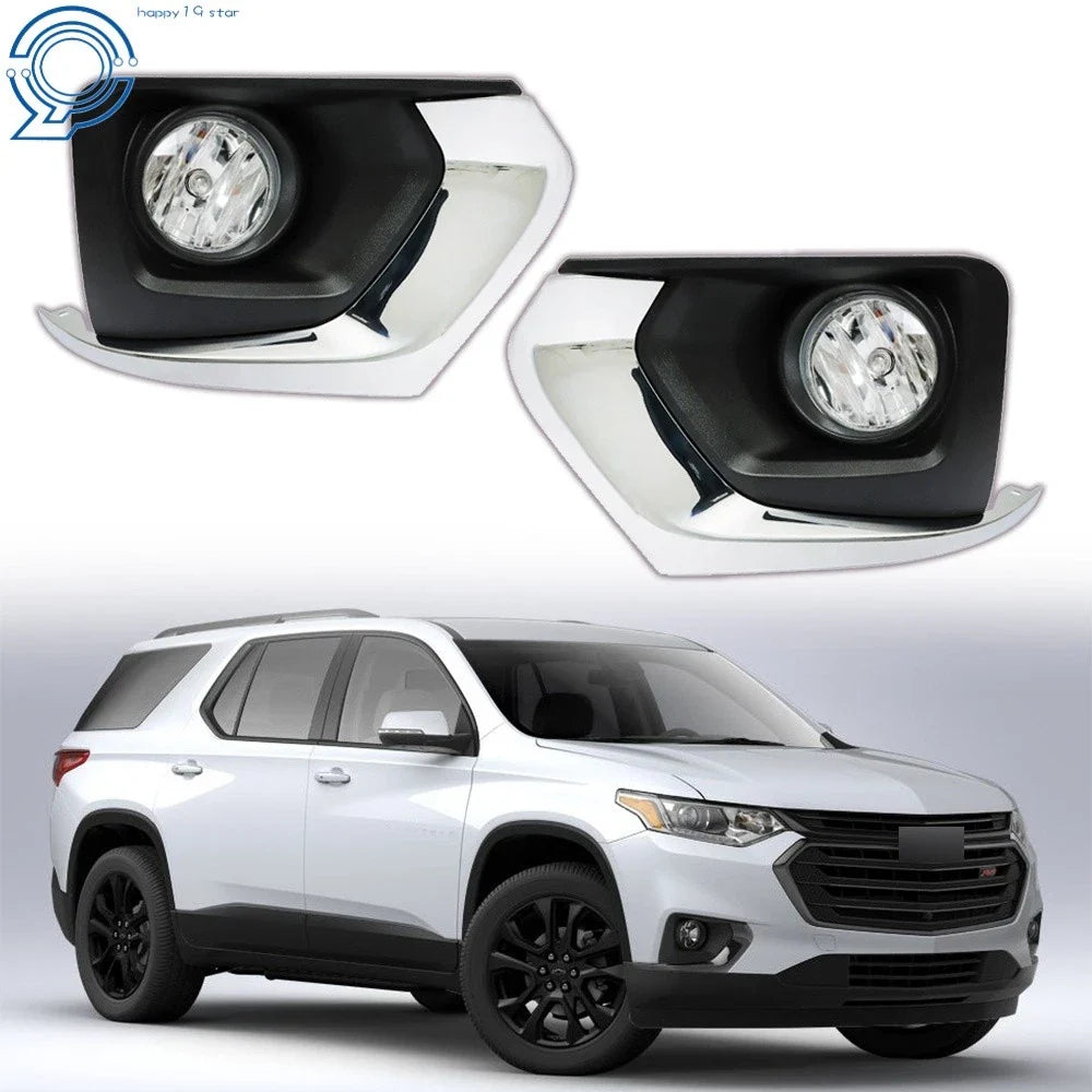 Pair Front Bumper Fog Lights for Chevy Traverse (2018–2021)