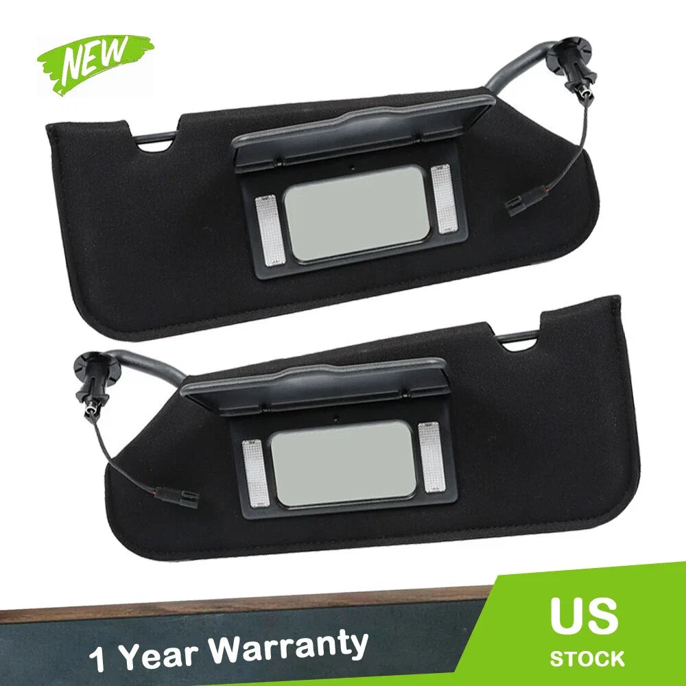 Sun Visor Pair for Corvette C6 (2005–2013) - Black with Vanity Mirror
