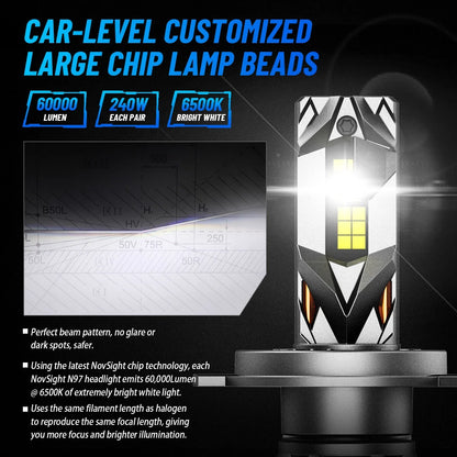 LED Headlight Bulbs 9003 H4 - 2X 60000LM Super Bright