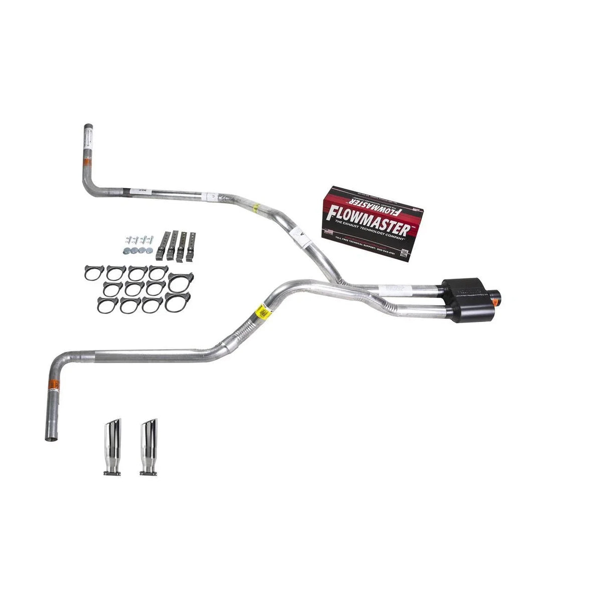 Dual Exhaust 2.5" Pipe for Silverado 1999–2006 (Flowmaster Super 10, RC Tip, Side Exit)