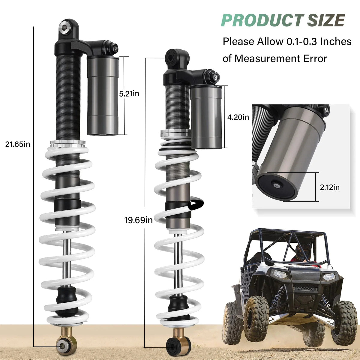 Air Shock Absorber Set of 4 for Polaris RZR S 800 (2009-2012)