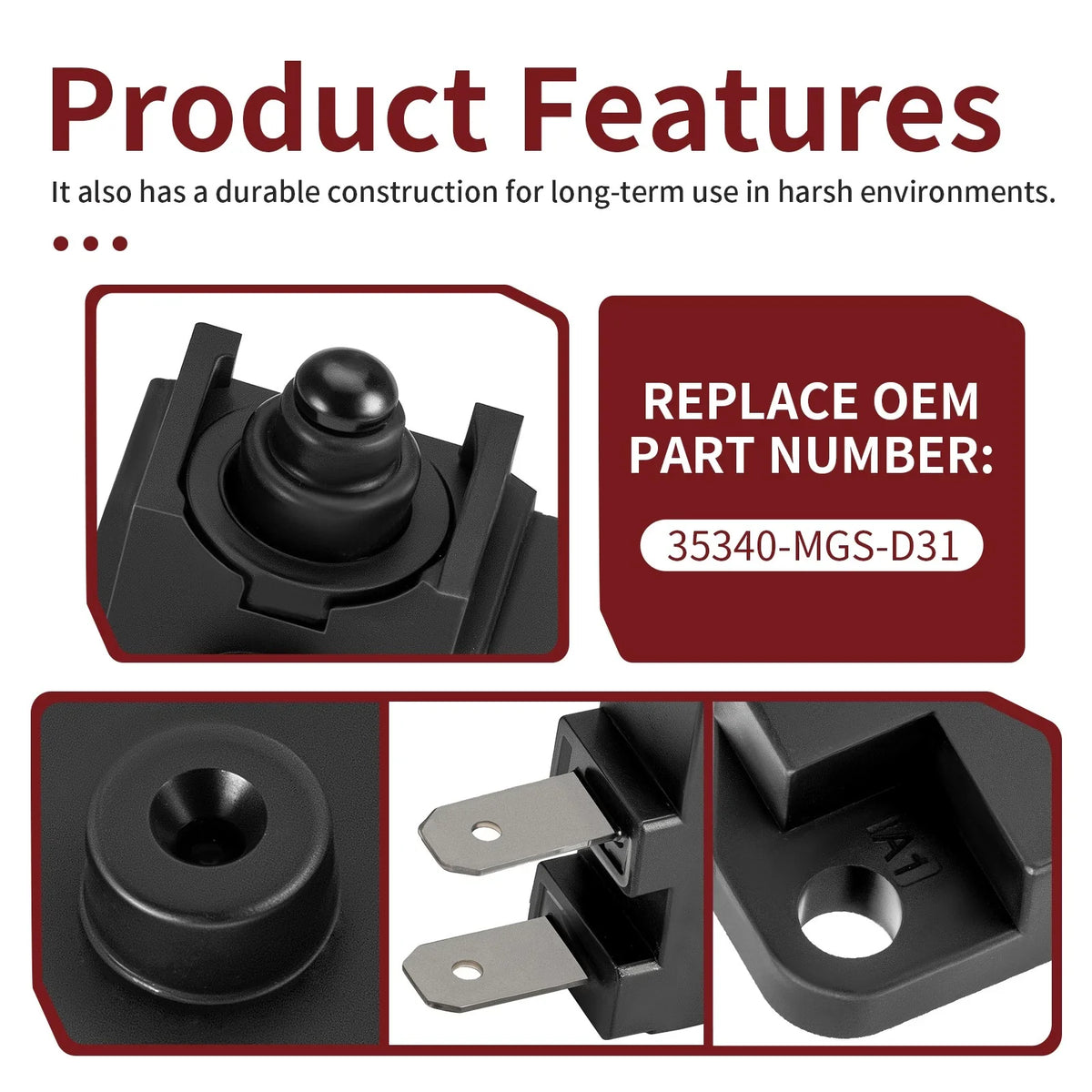 Front Brake Stop Light Switch for Rubicon 500 TRX500FM/FA (2015-2019)