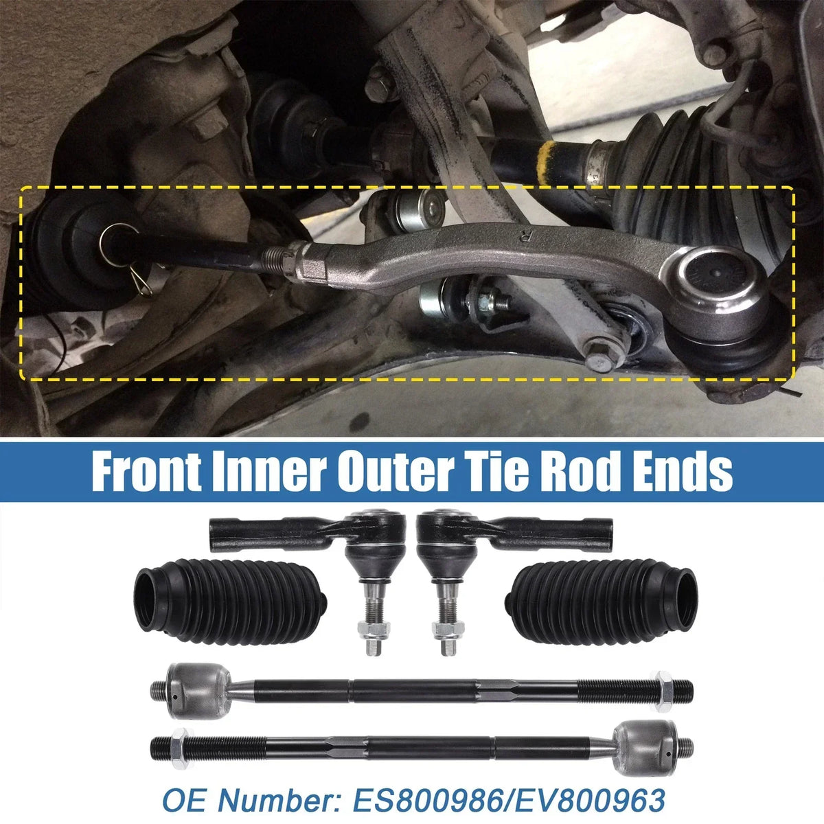 Front Inner Outer Tie Rod Ends (6pcs) for Chrysler 300 2005-2023