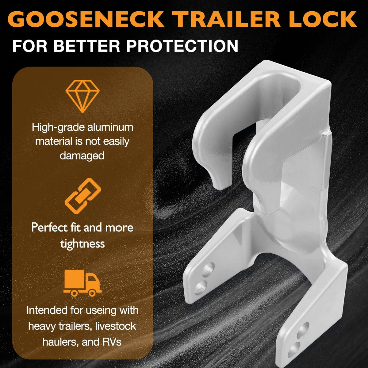 RV Trailer Gooseneck Hitch Lock - Heavy Duty Design