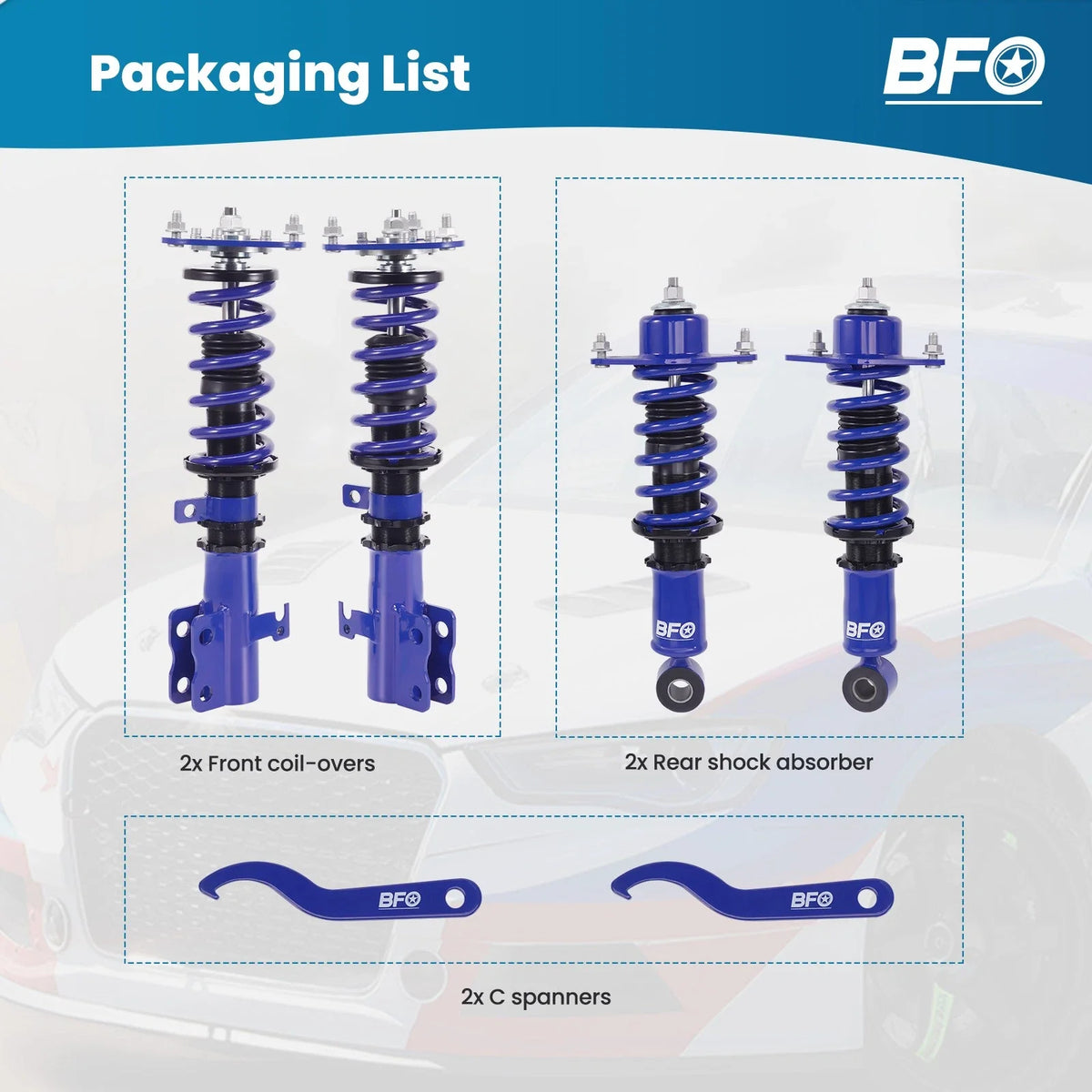 Coilover Shocks Struts Suspension for Toyota Corolla 2003-2008