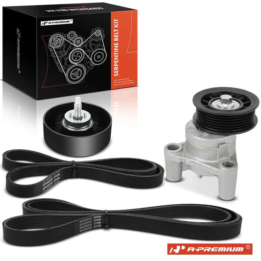 Set of 4 Serpentine Belt Drive Components for Chevy Silverado GMC (2015–2018)