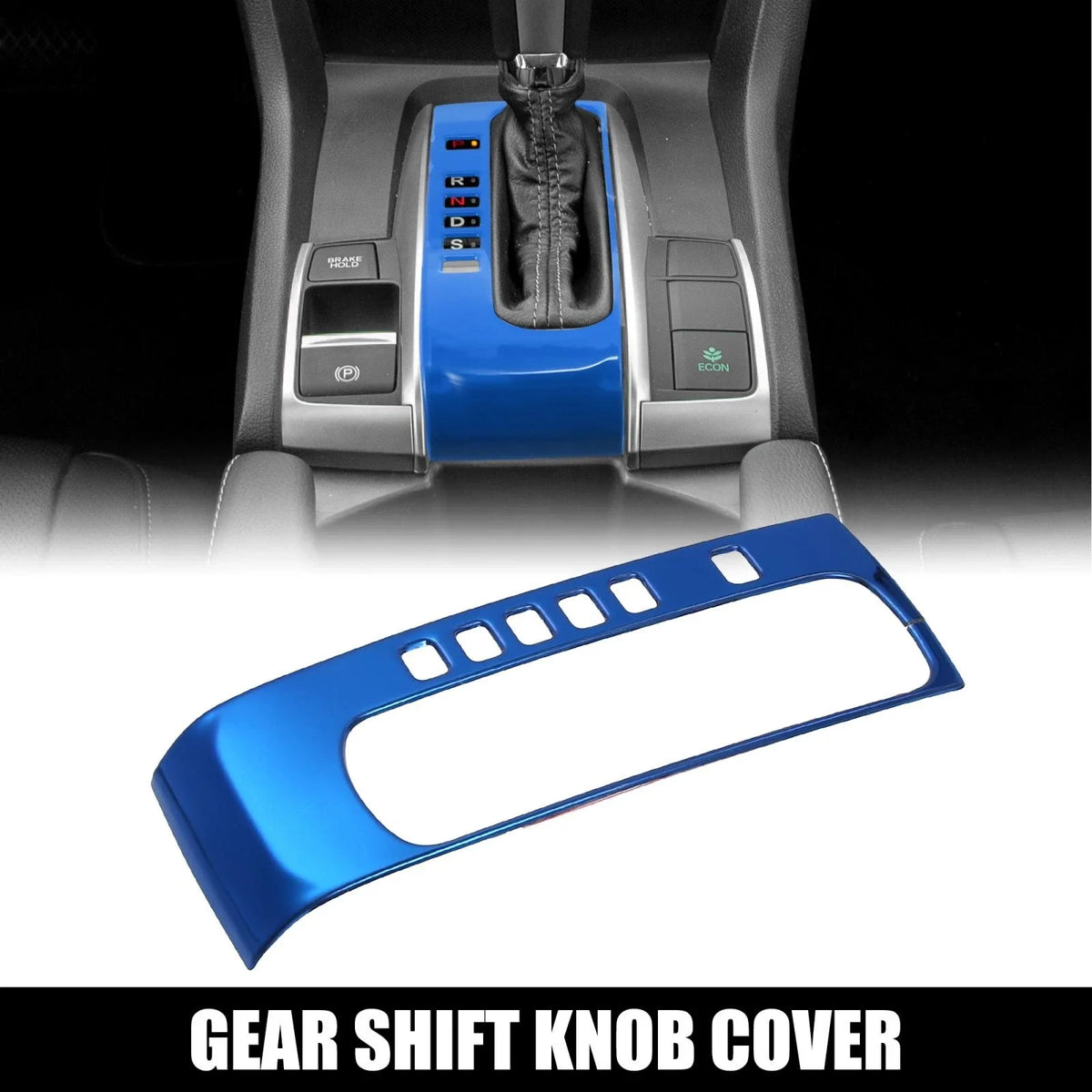 Blue Gear Panel Frame Gear Shift Knob Trim for Honda Civic (2016–2021)