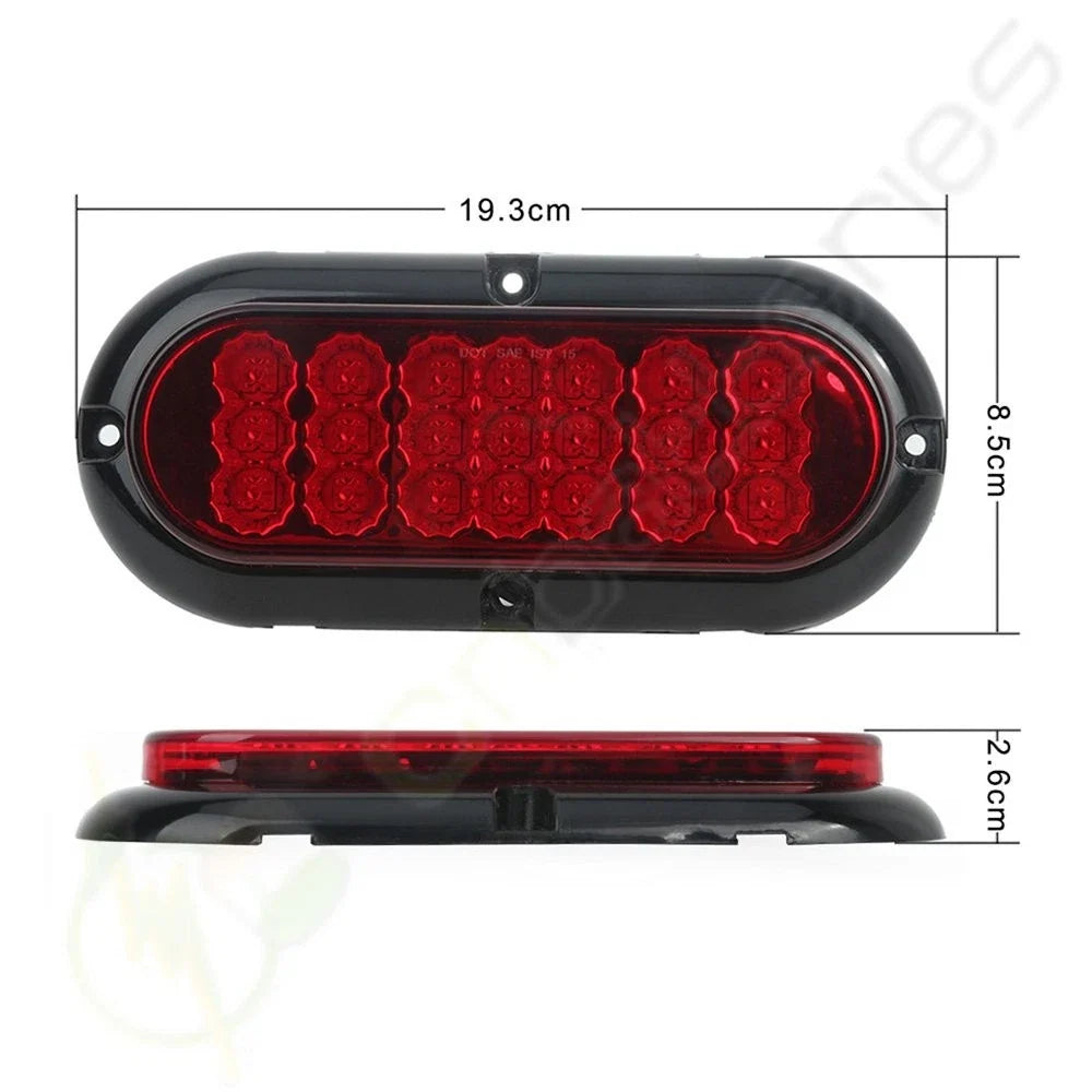 6x 6" LED Red Lights for Four Hole Screw Mounting