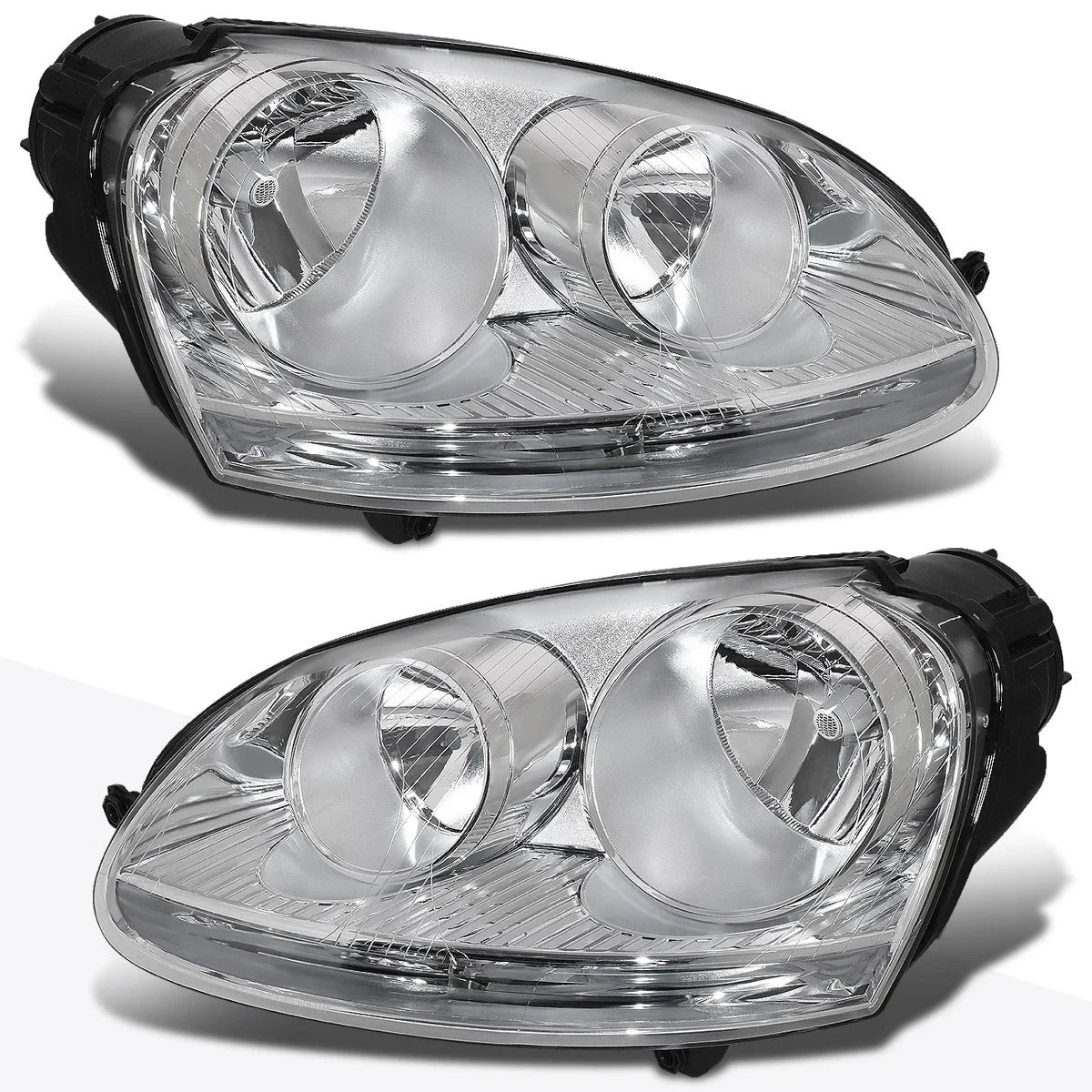 Chrome Housing Clear Corner Headlight Replacement for Volkswagen Jetta MK5 (2005–2010)