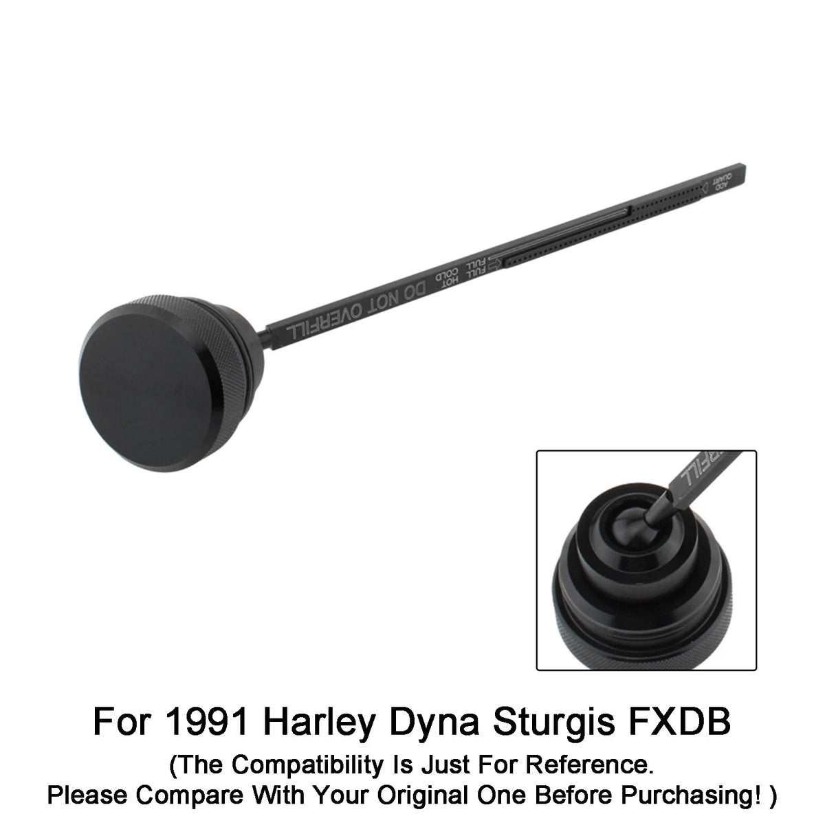 Oil Dipstick Tank Cap Plug 0710-0001 for Dyna Wide Glide FXDL (1991–1998) Black