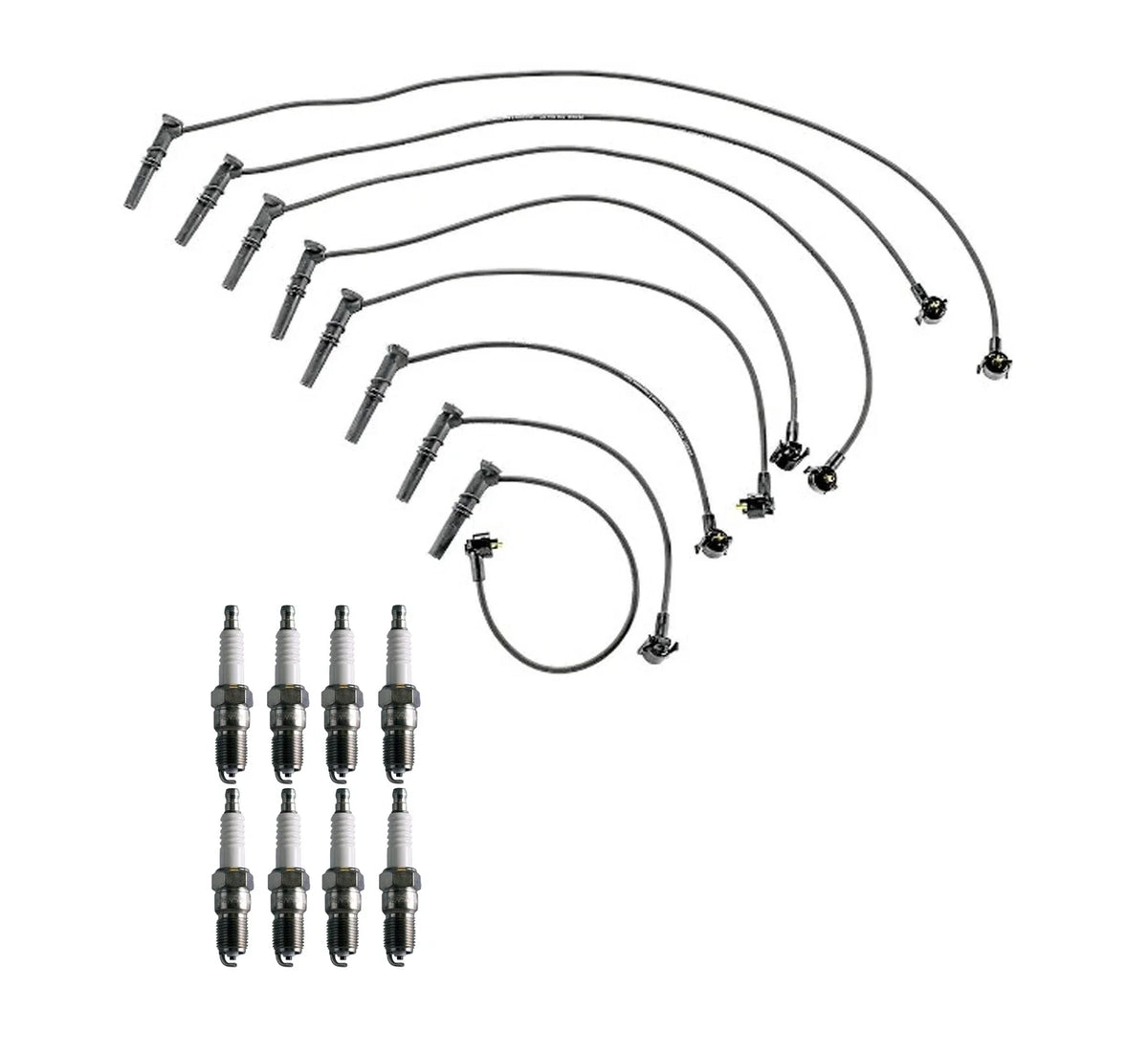 Denso Wire Set & 8 U-Groove Spark Plugs Kit for Ford 4.6 V8 (1996–2004)