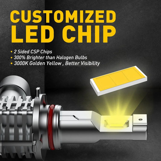 AUX 9140 9145 H10 LED Fog Driving Projector Bulb 4300K Yellow/Amber